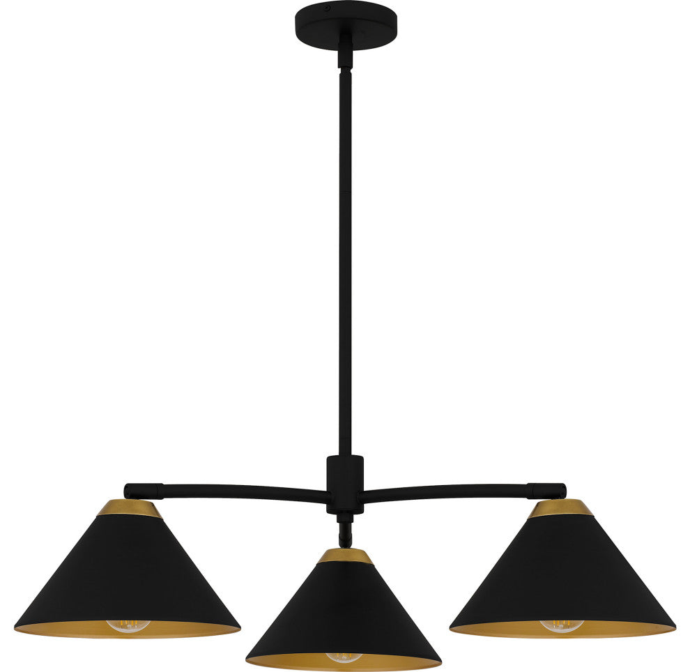 Quoizel ALS5032 Alscott 3 Light 32"W Chandelier - Matte Black