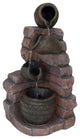 Sunnydaze Crumbling Bricks and Pots Solar-on-Demand LED Fountain, 27"