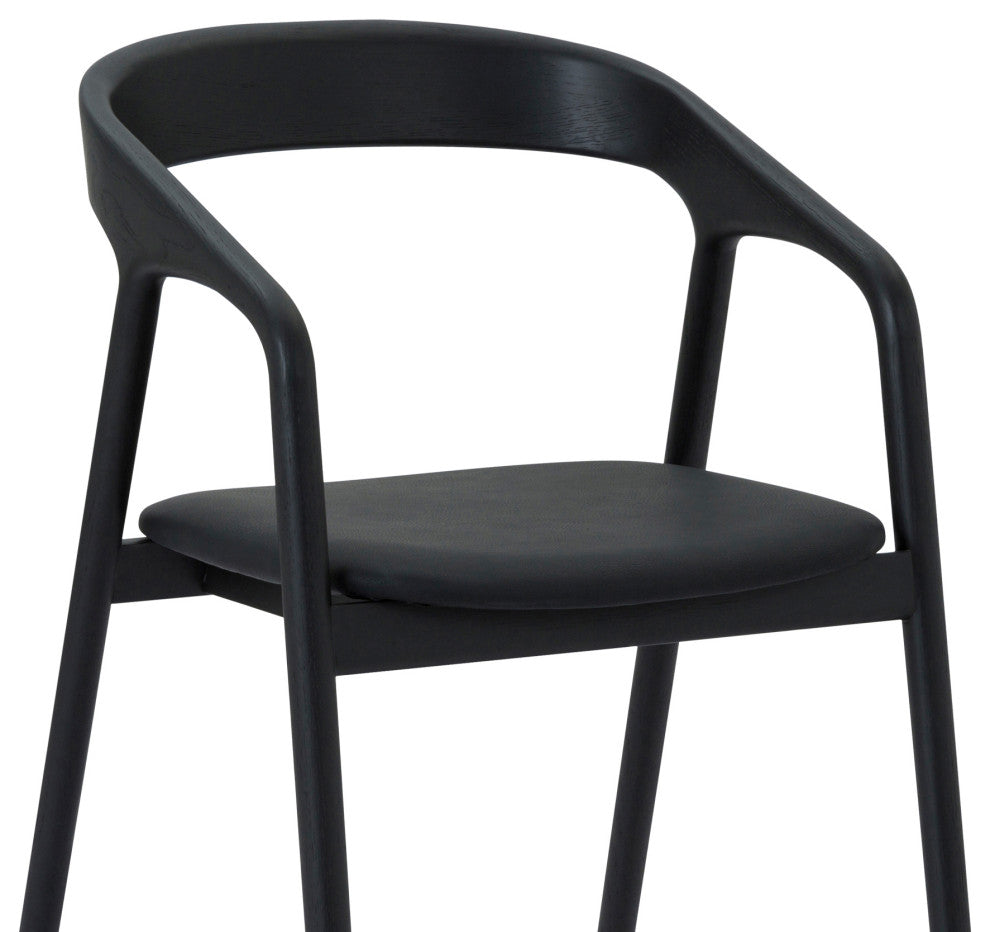 Pasadena Apache 5-Piece Oval Dining Set, Natural Black Oak Finish Faux Leather