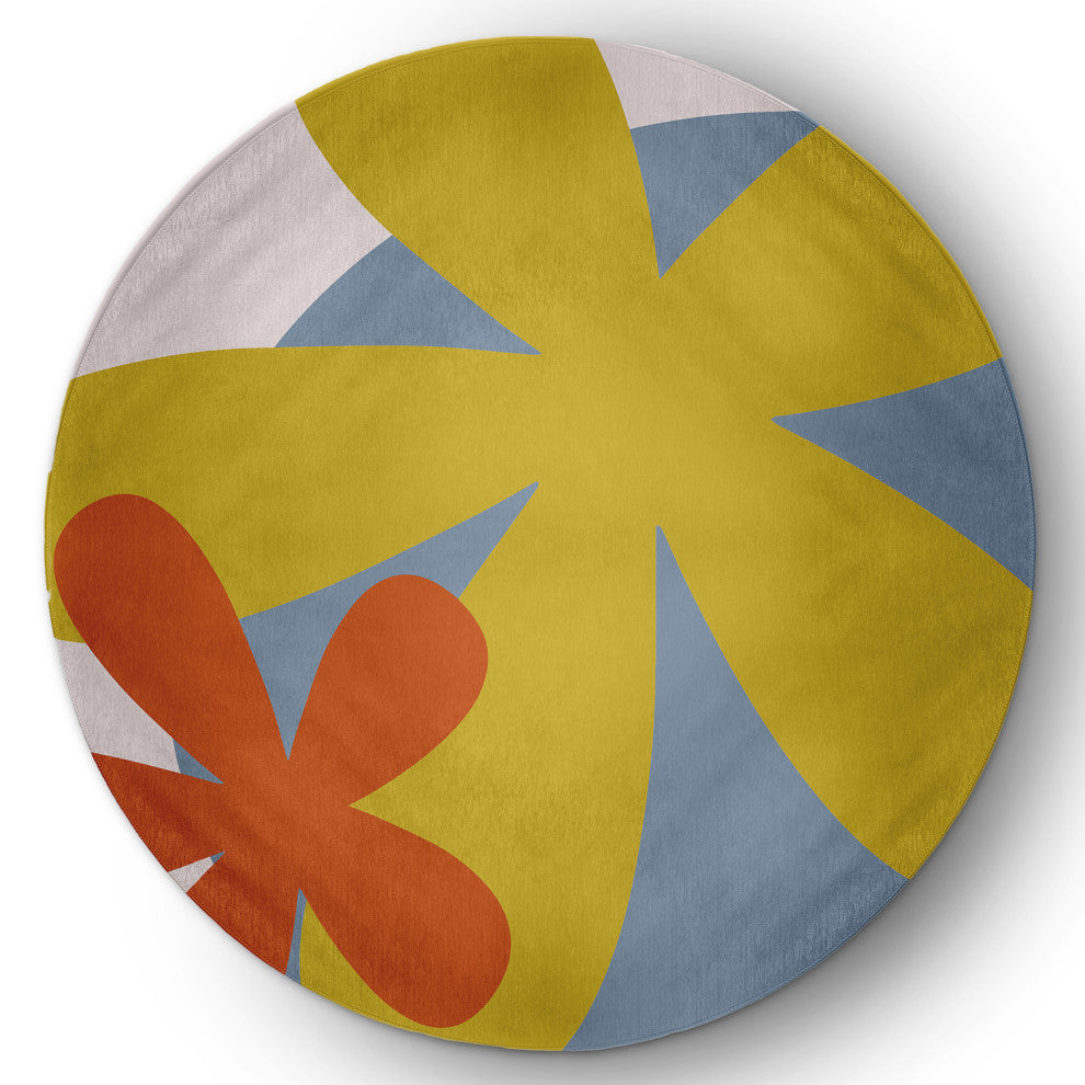 Bold Flowers Modern & Contemporary Chenille Area Rug