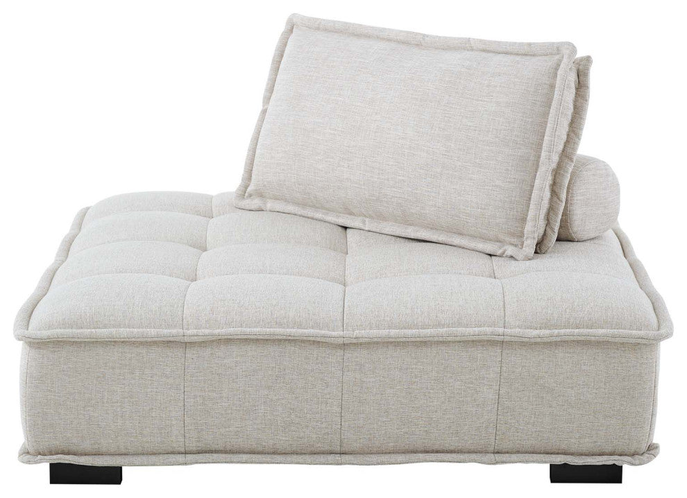 Tufted Accent Chair, Fabric, Beige, Modern, Living Lounge Hotel Hospitality