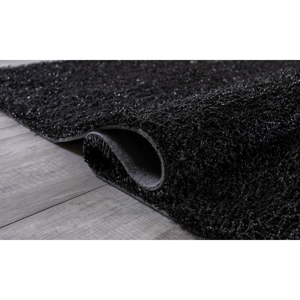 5" x 7" Black Contemporary Area Rug