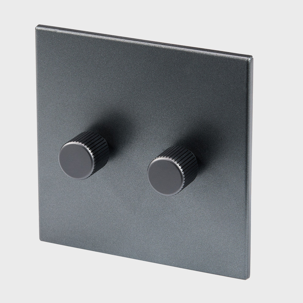 Double Rotary Wall Dimmer, Graphite