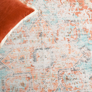 Safavieh Arizona Machine-Washable Collection ARZ928 Rug, Turquoise/Rust, 9'x12'