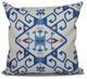Jodhpur Medallion 2, Geometric Outdoor Pillow, Blue, 18"x18"