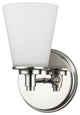 Conti Indoor 1-Light Sconce With Glass Shade, Polished Nickel