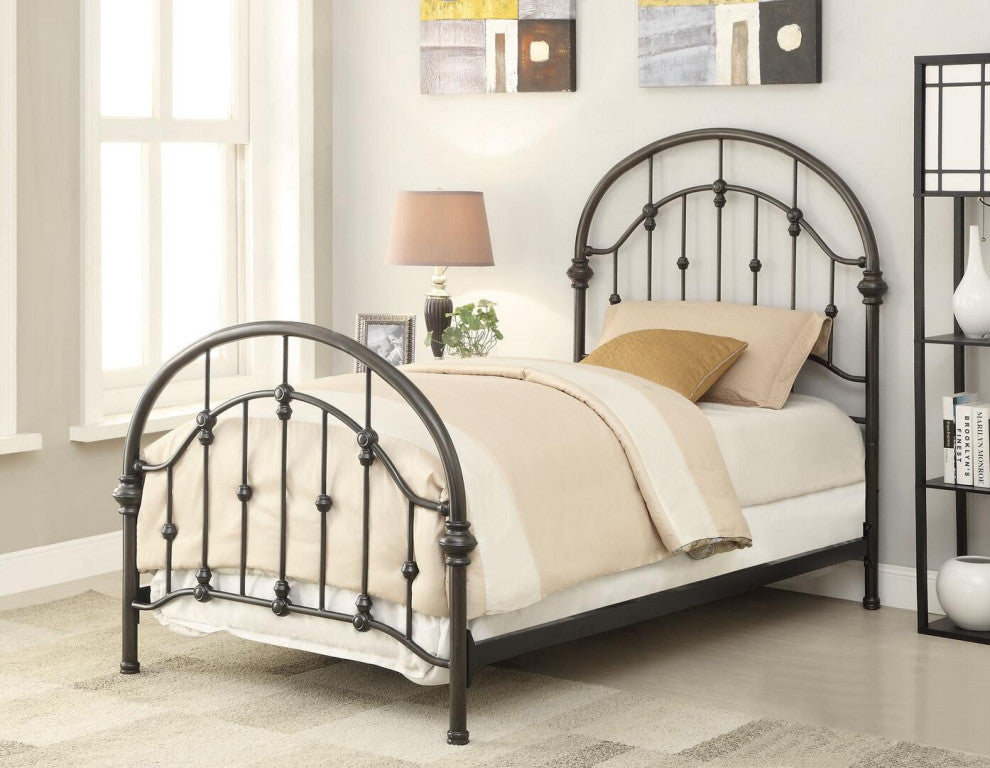 Twin Size Metal Bed Dark Bronze