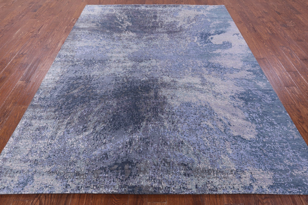 Wool and Silk Abstract Handmade Rug 7' 11" X 10' 1" Q11609