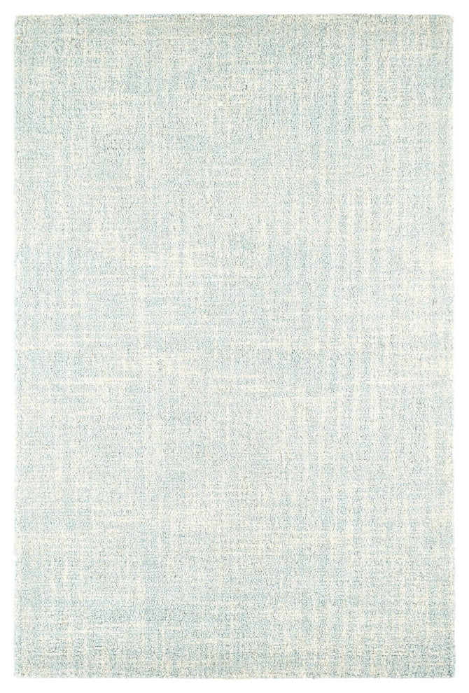 Dash & Albert Crosshatch Sky Hand Micro Hooked Wool Rug, Blue, 2' x 3'
