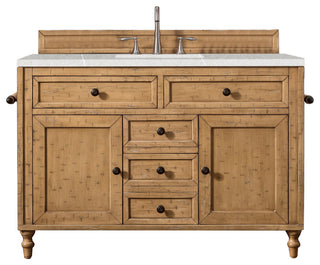 Copper Cove 48" Vanity, Driftwood Patina, Eternal Serena Quartz Top