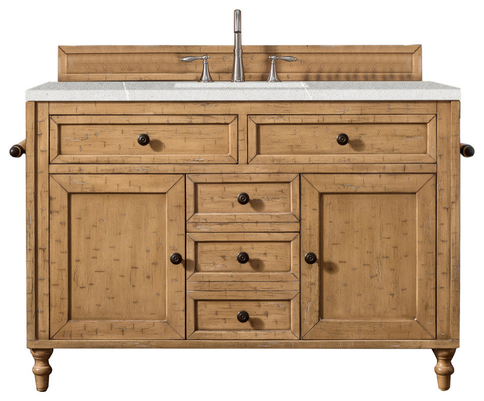 Copper Cove 48" Vanity, Driftwood Patina, Eternal Serena Quartz Top