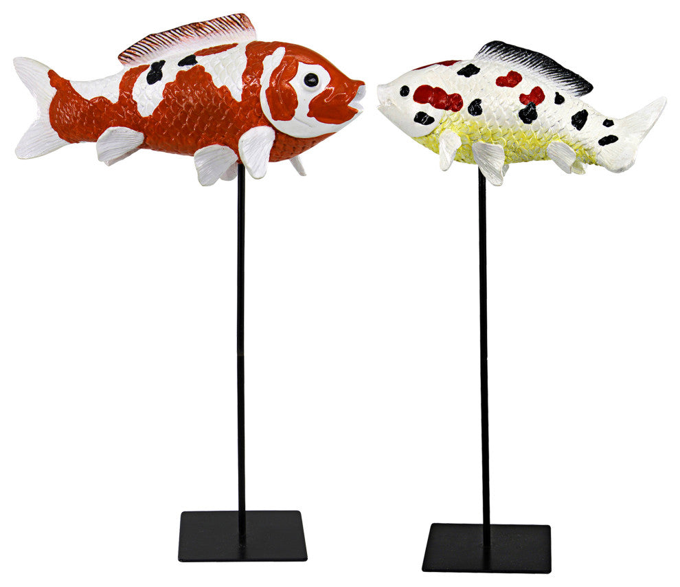 Japanese Koi Sculpture Set