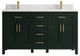 Cambridge 60 Double Bathroom Vanity in Dark Forest Green 1.5" Empira Quartz