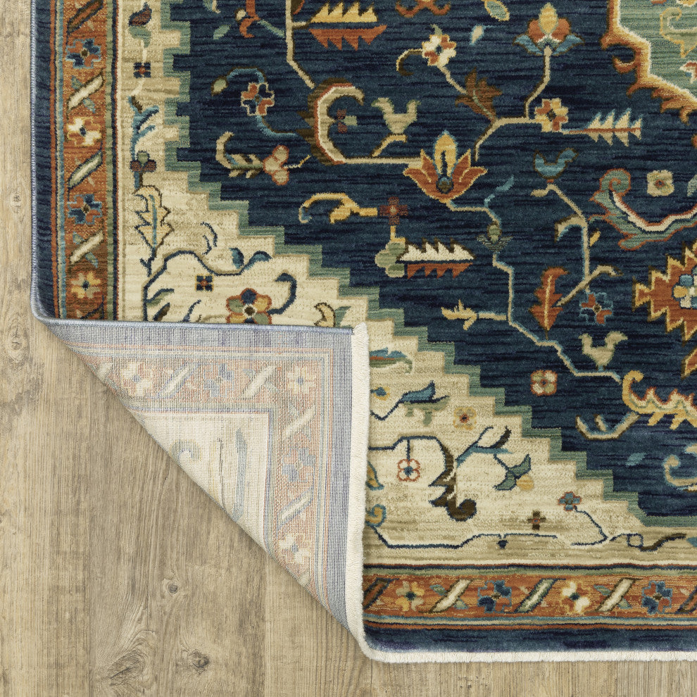 Fabienne Medallion Indoor Area Rug, Blue, 2'3"x7'6"