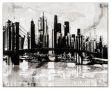 Black and White Graffiti City Skyline Print on Canvas