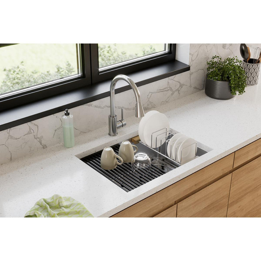 EFRU24169RTWC Elkay Crosstown 16 Gauge Workstation Stainless Steel Sink Kit