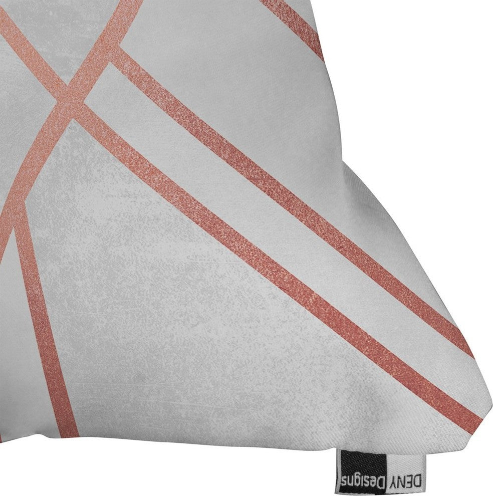 Elisabeth Fredriksson Art Deco Rose Gold Throw Pillow, 18"x18"