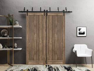 Sliding Closet Barn Bypass Doors 84 x 96 | Quadro 4111 Walnut |  8ft