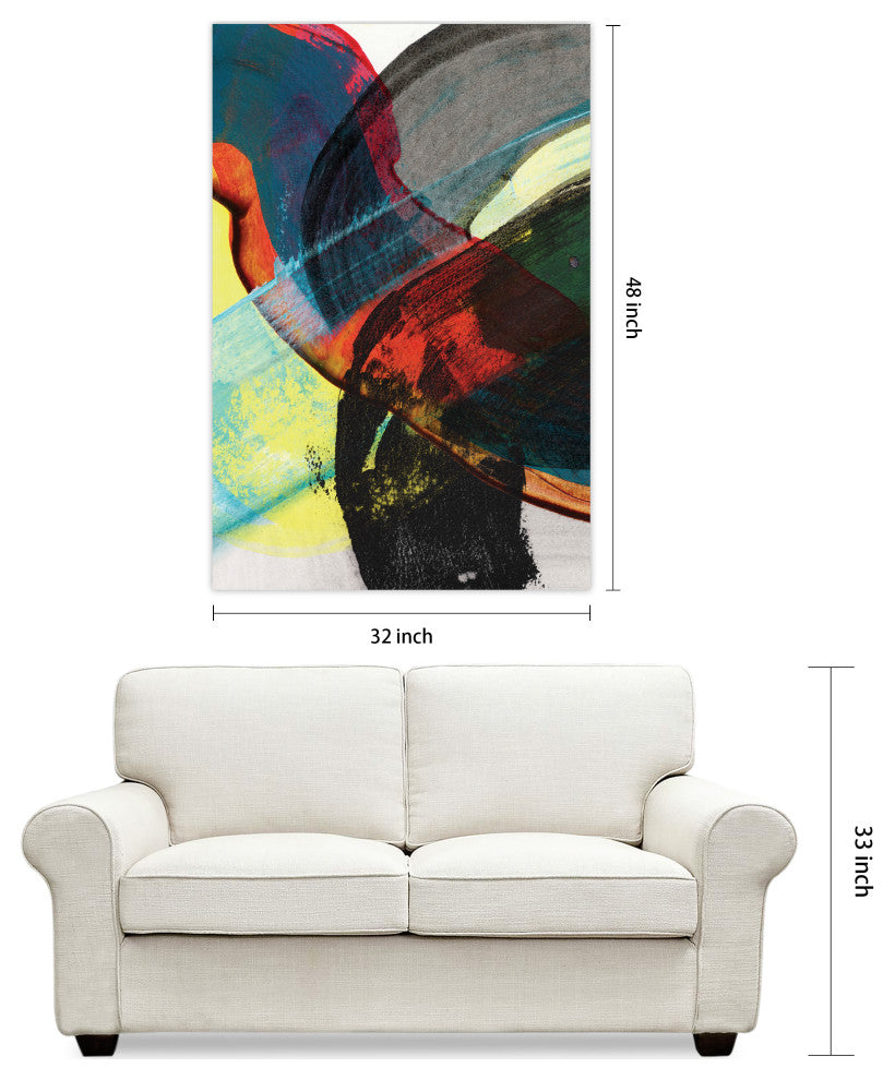 "Carnival Crossing AbstractII" Frameless Reverse Printed Tempered Glass Wall Art