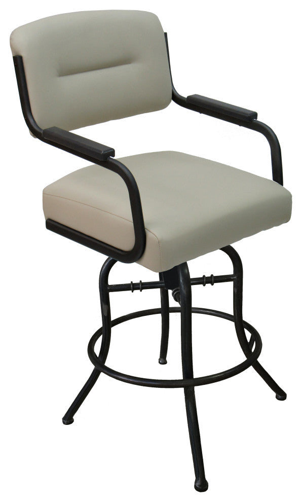 Swivel Tilt 26" Counter Metal Stool, M-115, Ocean Beige, Black
