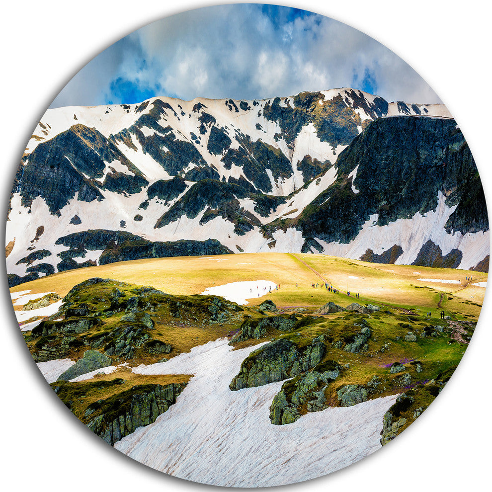Rila Lakes And Mountains In Bulgaria, Landscape Round Wall Art, 11"