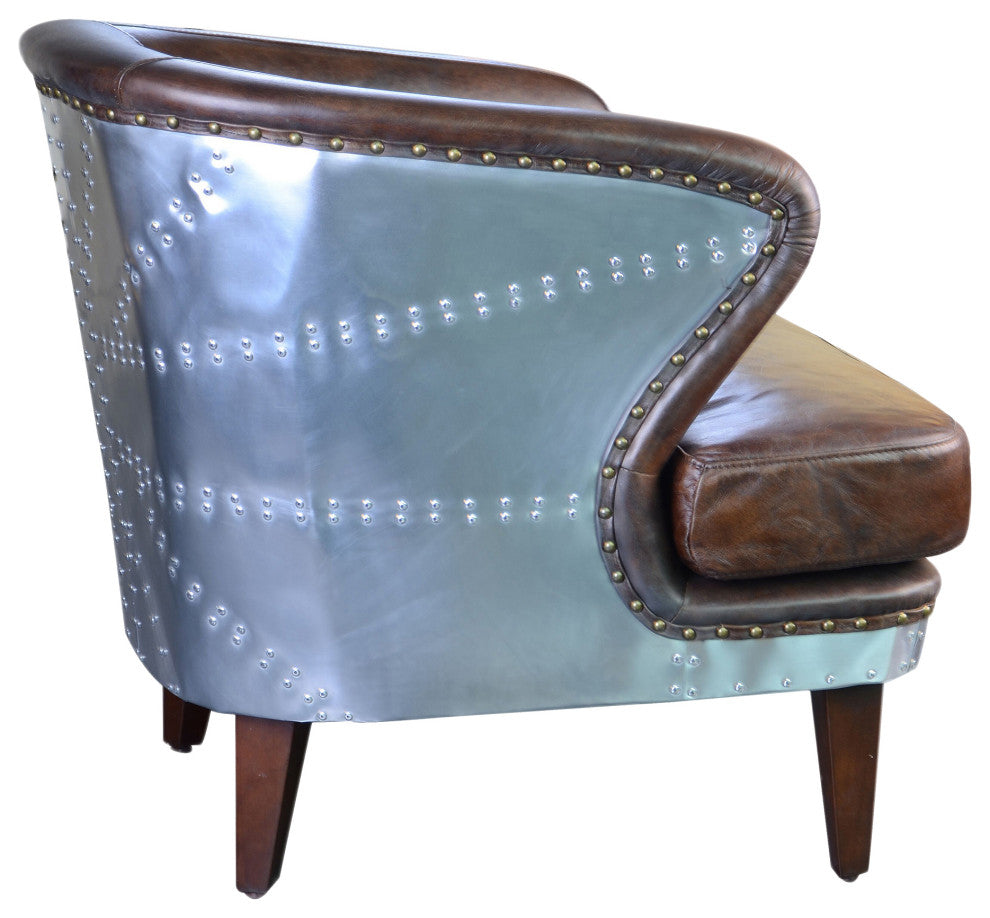 Industrial Preston Club Chair Brown - Brown