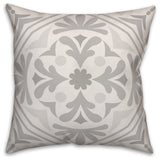 Gray Medallion 16x16 Throw Pillow