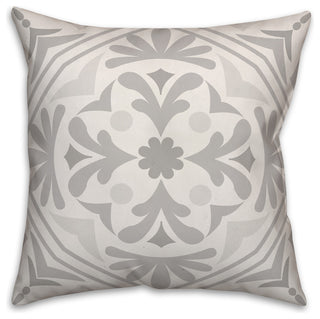 Gray Medallion 16x16 Throw Pillow
