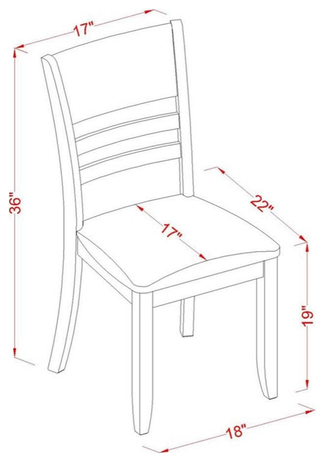 East West Furniture Lynfield 37" Leather Dining Chairs in Espresso (Set of 2)