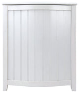 Oceanstar Bowed Front Wood Laundry Hamper With Interior Bag, White