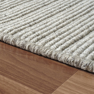 Light Gray Transitional Solid Handwoven New Zealand Wool Indoor Rug, 5' x 7'9"