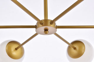 Brooke 30" Pendant, Brass With White Shade