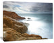 Dark Red Rocks and Foam Waves, Seascape Canvas Art Print, 60"x28"