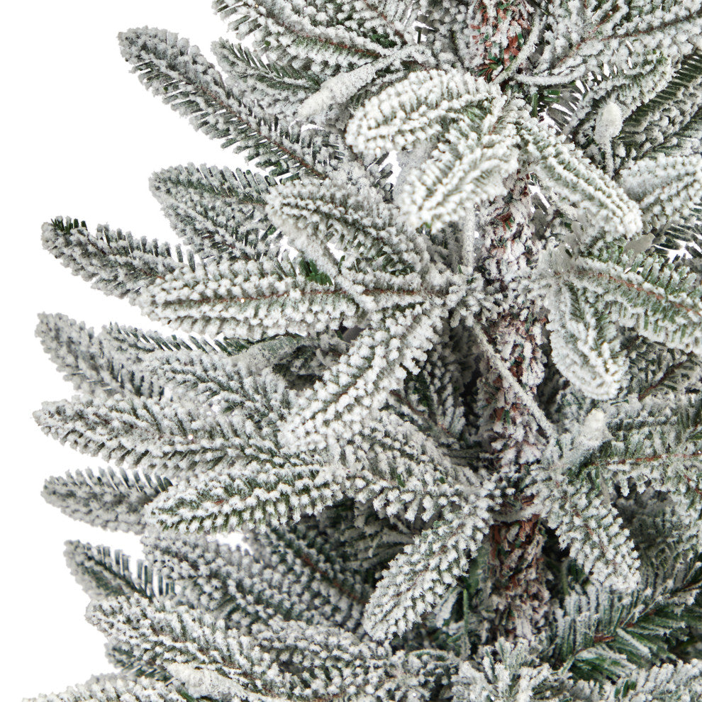 44" Flocked Manchester Spruce Faux Xmas Tree W/Lights & Bendable Branches