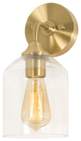 William 11" Wall Sconce, Satin Brass