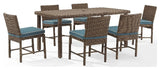 Crosley Furniture Bradenton 7-Piece Outdoor Wicker / Rattan Dining Set in Navy
