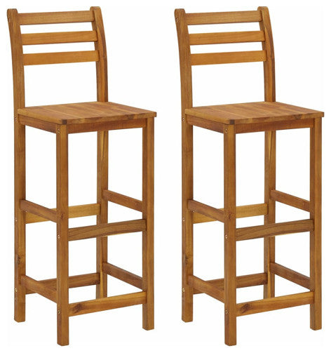 vidaXL Patio Bar Set Outdoor Table and Chairs 3 Piece Solid Acacia Wood Brown
