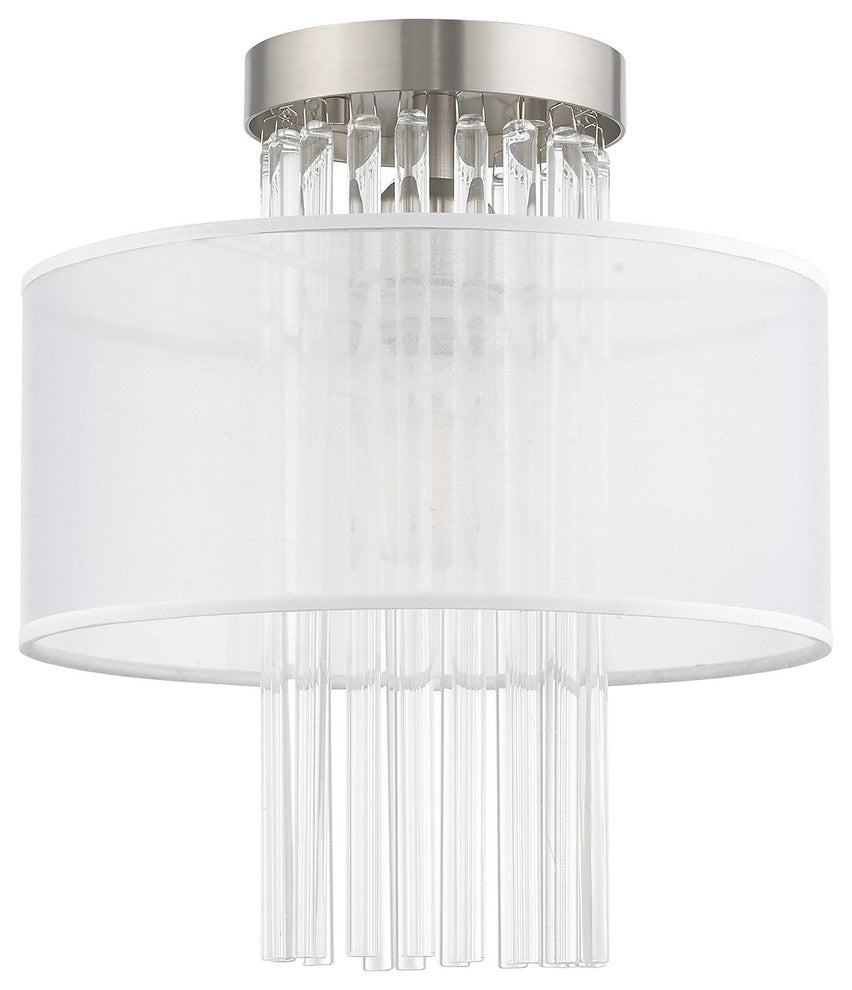 Livex Lighting Brushed Nickel 1-Light Ceiling Mount