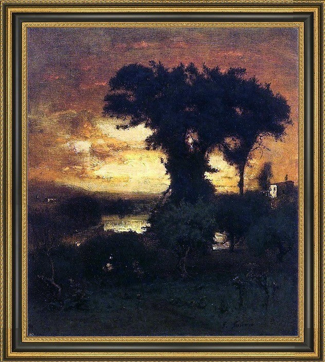 George Inness Afterglow Framed Premium Canvas Print, 20"x25"
