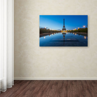 'Blue Hour in Front of the Eiffel Tower' Canvas Art by Mathieu Rivrin