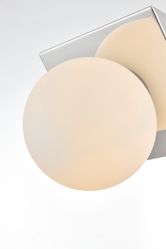 1 Light Chrome And Frosted White Bath Sconce