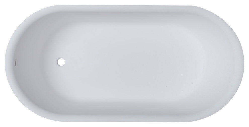 Ofuro Freestanding Soaker Tub, Matte White, 55"x27.5"x21.6"