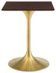 Dining Table, Square, Wood, Gold Dark Brown Brown Walnut, Cafe Bistro Restaurant
