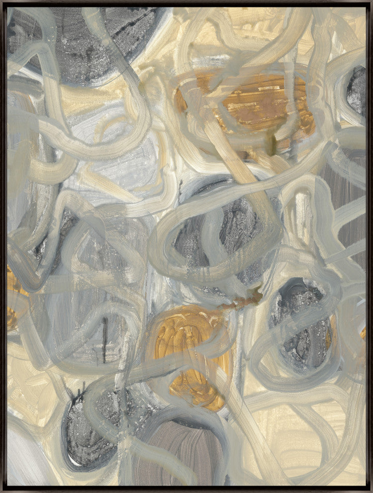 24x32 Stepping Stones II, Framed Artwork, Espresso