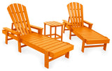 POLYWOOD South Beach Chaise 3-Piece Set, Tangerine