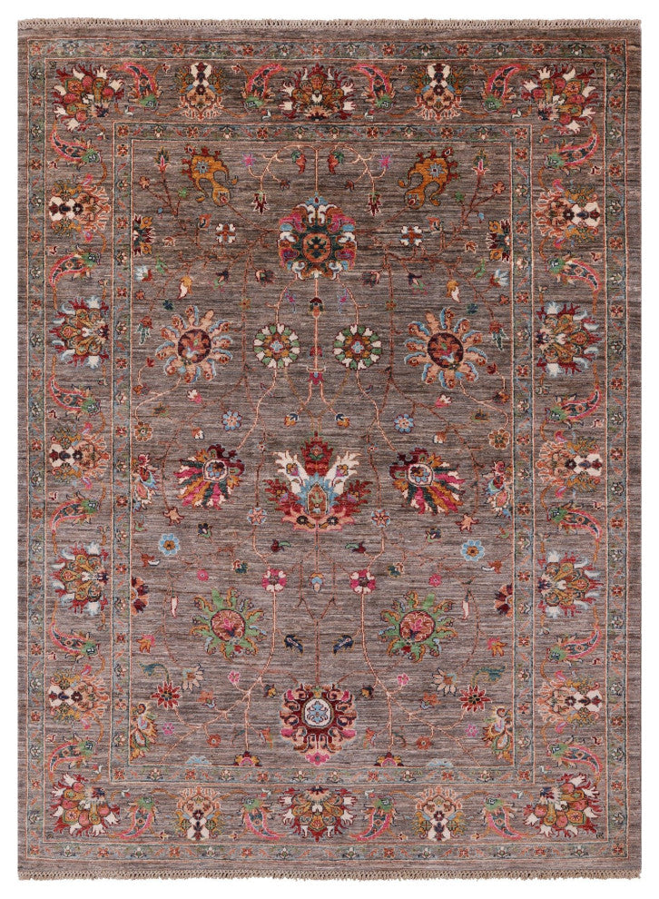 5' 10" X 7' 9" Hand Knotted Persian Tabriz Rug Q7648