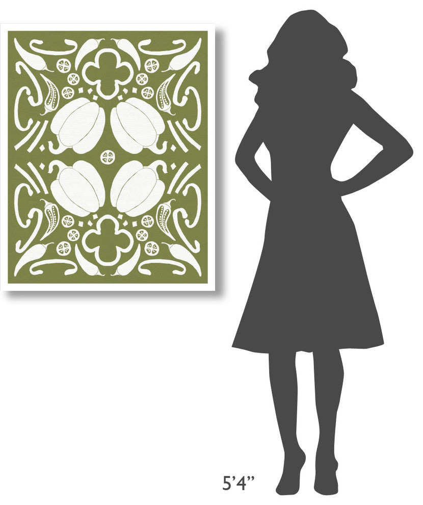 "Retro Pepper Otomi Silhouette" Digital Paper Print by Elyse DeNeige, 30"x37"