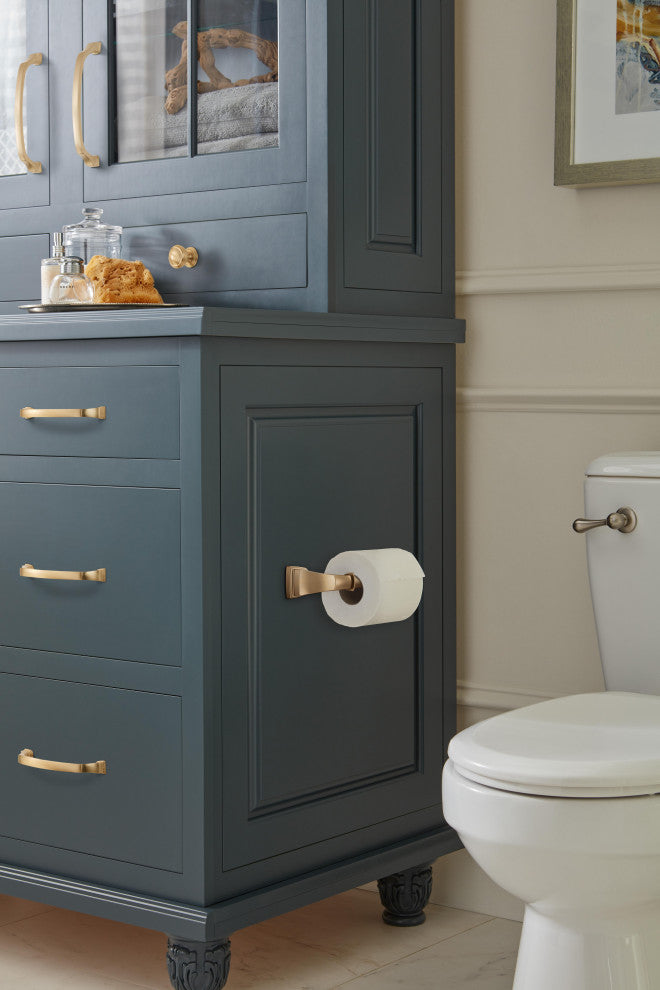 Revitalize Traditional Single Post Toilet Paper Holder, Champagne Bronze