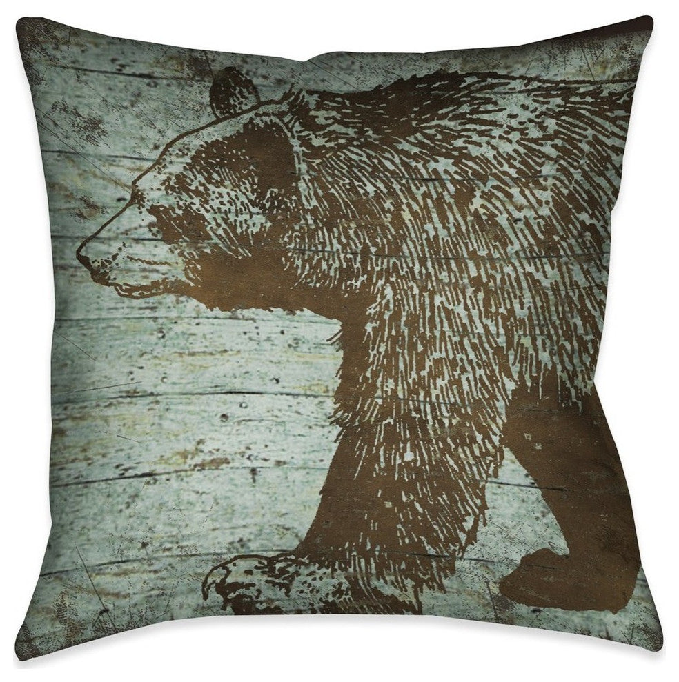 Laural Home Lodge Bear 18" X 18" Indoor Decorative Pillow