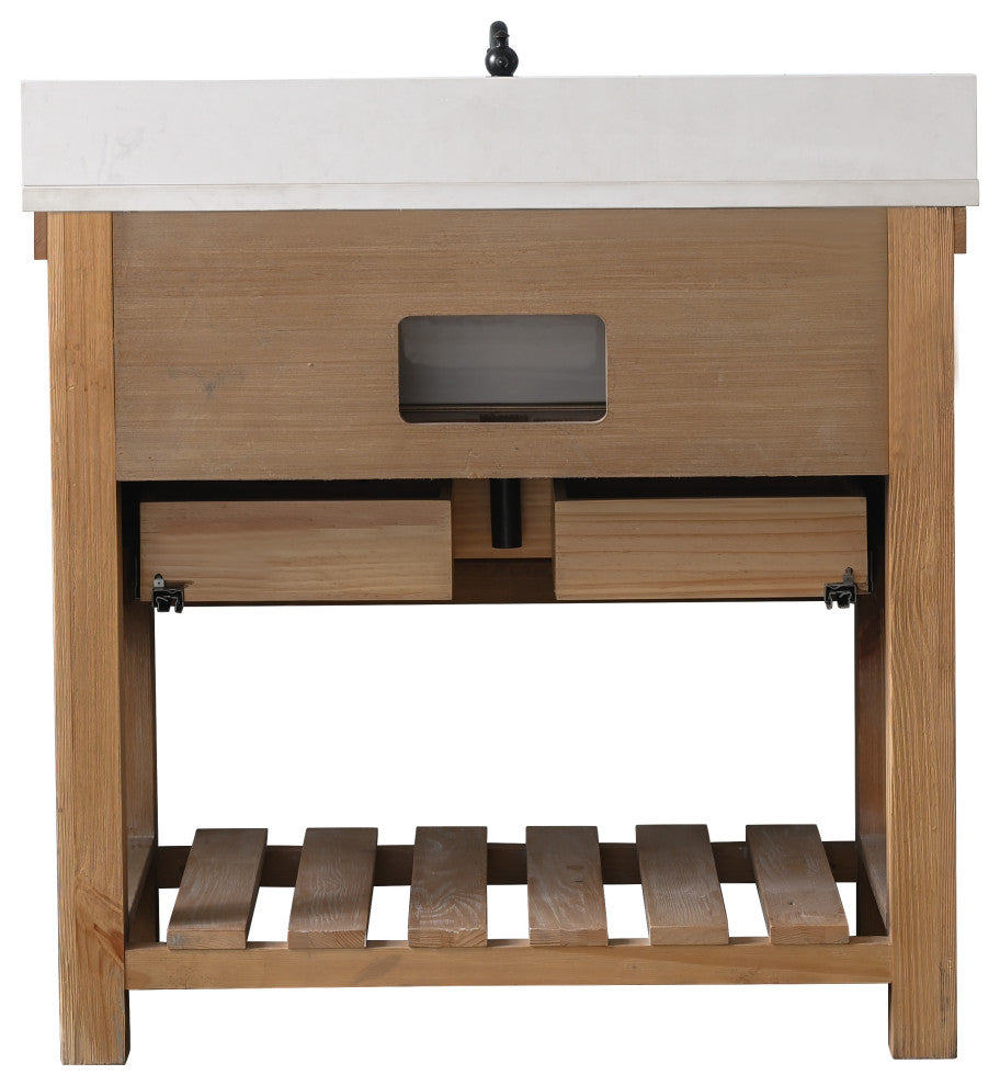 Wesley 36" Bathroom Vanity, Weathered Natural